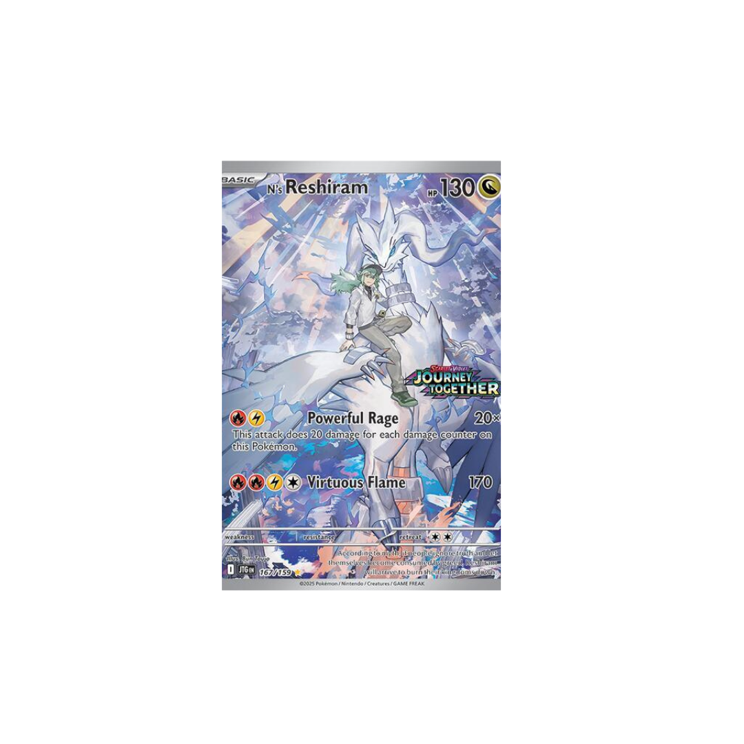 N's Reshiram - 167/159 (Journey Together Stamped)- tarjeta especial